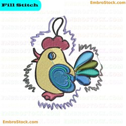 Chicken Embroidery Design 14