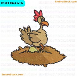 Chicken Embroidery Design 16