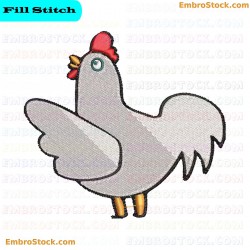 Chicken Embroidery Design 4