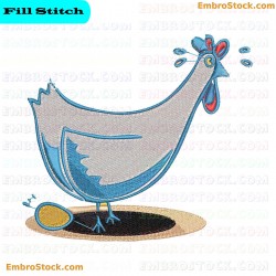 Chicken Embroidery Design 6