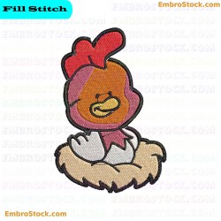 Chicken In Nest Embroidery Design 7