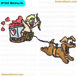 Child And Dog Adventure Embroidery Design 8