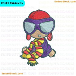 Child Character Embroidery Design 4