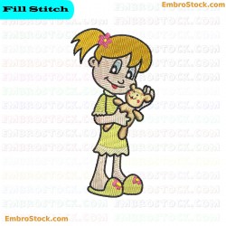 Child Character In Sleepwear Embroidery Design 4