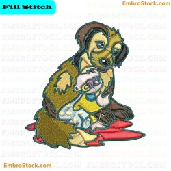 Child Embracing Dog Embroidery Design 6