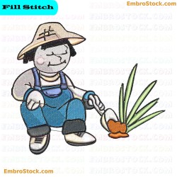 Child Gardening Embroidery Design 9