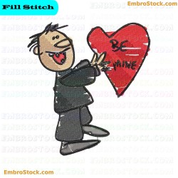 Child Holding Heart Embroidery Design 7