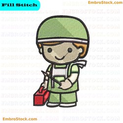 Child In Doctor Attire Embroidery Design 7