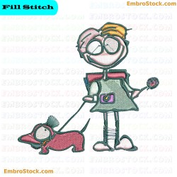 Child With Dog Embroidery Design 9