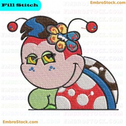 Childrens Ladybug For Pockets Embroidery Design 7