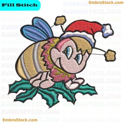 Christmas Bee Embroidery Design 7