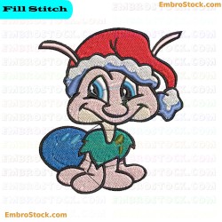 Christmas Bug In Santa Outfit Embroidery Design 5