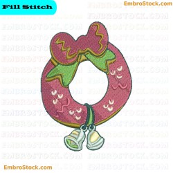 Christmas Cookie Wreath Embroidery Design 1