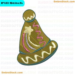 Christmas Hat Embroidery Design 10