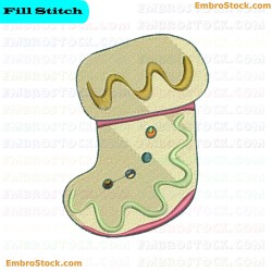 Christmas Sock Cookie Embroidery Design 7