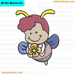 Chubby Bee Embroidery Design 2