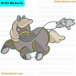 Chubby Horse And Fish Embroidery Design 3