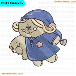 Chubby Ragdoll In Blue Outfit Embroidery Design 2