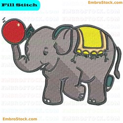 Circus Elephant Embroidery Design 2