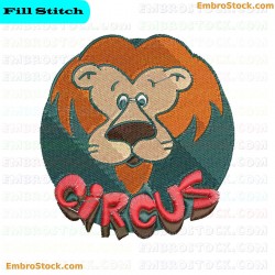 Circus Lion Embroidery Design 10