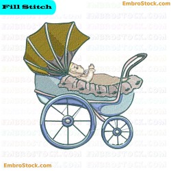 Classic Baby Stroller Embroidery Design 1