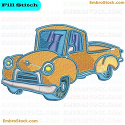 Classic Pickup Truck Embroidery Design 6