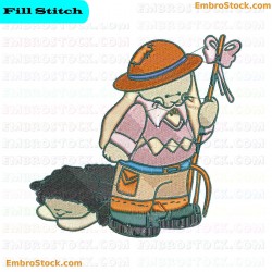 Classic Western Bunny Embroidery Design 1