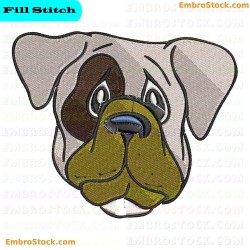 Clear Dog Face Embroidery Design 71