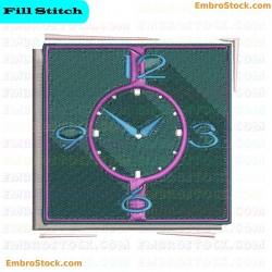 Clock Embroidery Design 10