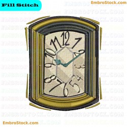 Clock Embroidery Design 2