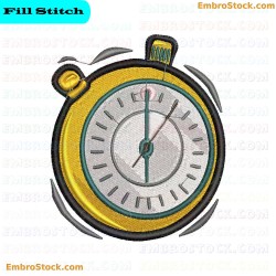 Clock Embroidery Design 9