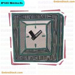 Clock Face Embroidery Design 3