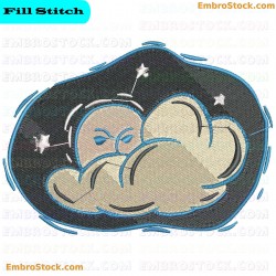 Cloud Embroidery Design 4