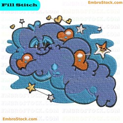 Clouds And Stars Embroidery Design 16