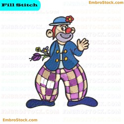 Clown Character Embroidery Design 5