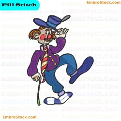 Clown Character Embroidery Design 8