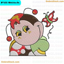 Clown Character Ladybug Embroidery Design 14