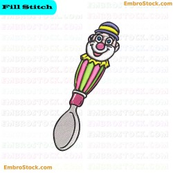 Clown Ed Spoon Embroidery Design 1