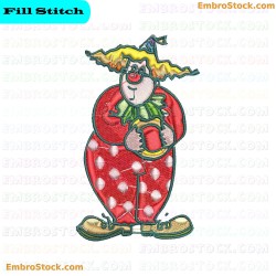 Clown Embroidery Design 7