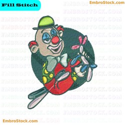 Clown Embroidery Design 9