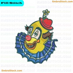 Clown Face Embroidery Design 26