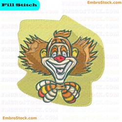 Clown Face Embroidery Design 27