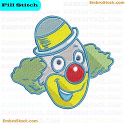 Clown Face Embroidery Design 37