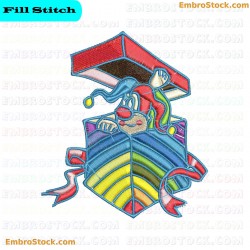 Clown In A Box Embroidery Design 34