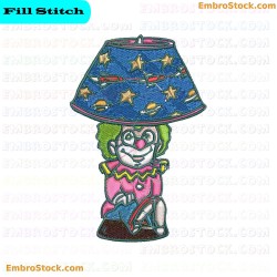 Clown Lamp Embroidery Design 73