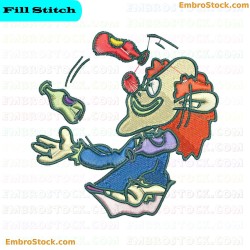 Clown Playing Embroidery Design 28