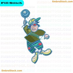 Clown Playing With Ball Embroidery Design 33