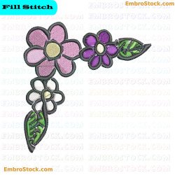 Colored Flower Embroidery Design 19