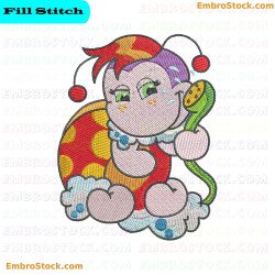 Colorful Bathtime Ladybug Embroidery Design 6