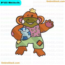 Colorful Bear Embroidery Design 24